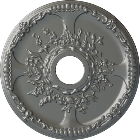 Ekena Millwork Antioch Ceiling Medallion (Fits Canopies up to 3 1/2"), 18"OD x 3 1/2"ID x 1 3/8"P, Silver CM18SESLS